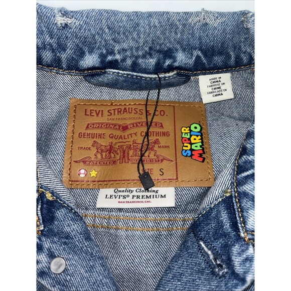 LEVI'S NINTENDO SUPER MARIO Men's VINTAGE FIT TRUCKER DENIM JACKET Size S NWOT - Picture 3 of 16